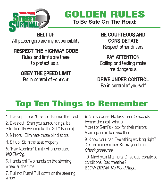 6208 TRSS Golden Rules Student Card